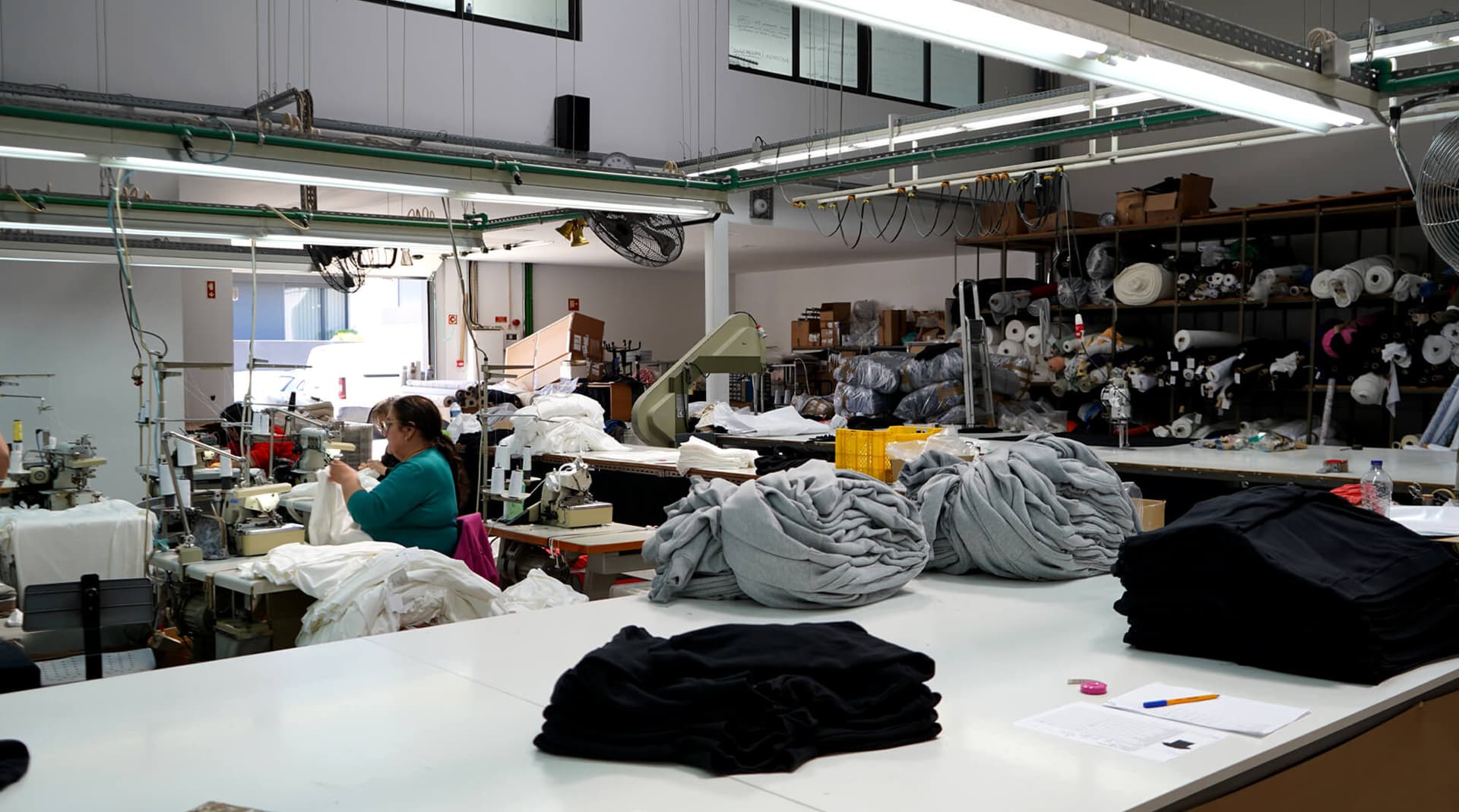 Ethical garment production — sewing floor at White Cotton