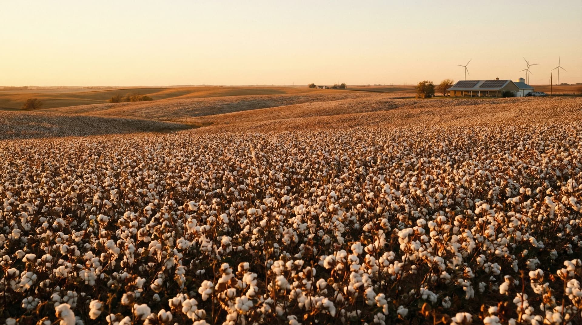 Cotton field at the beginning of a traceable textile supply chain